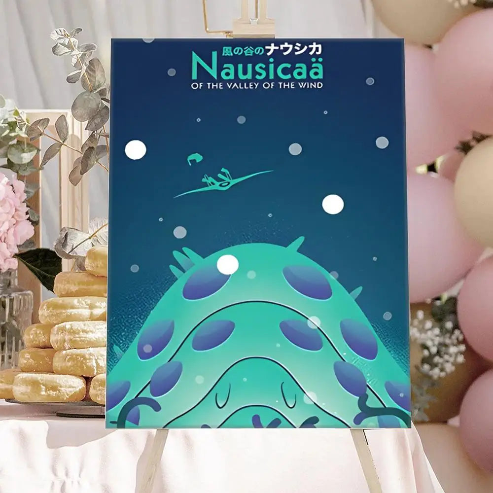 Nausicaä Valley of the Wind Anime Canvas Poster | Wall Art Anime Canvas Poster Peaceful Pleasures Health and Wellness Black14 40x60cm Unframed