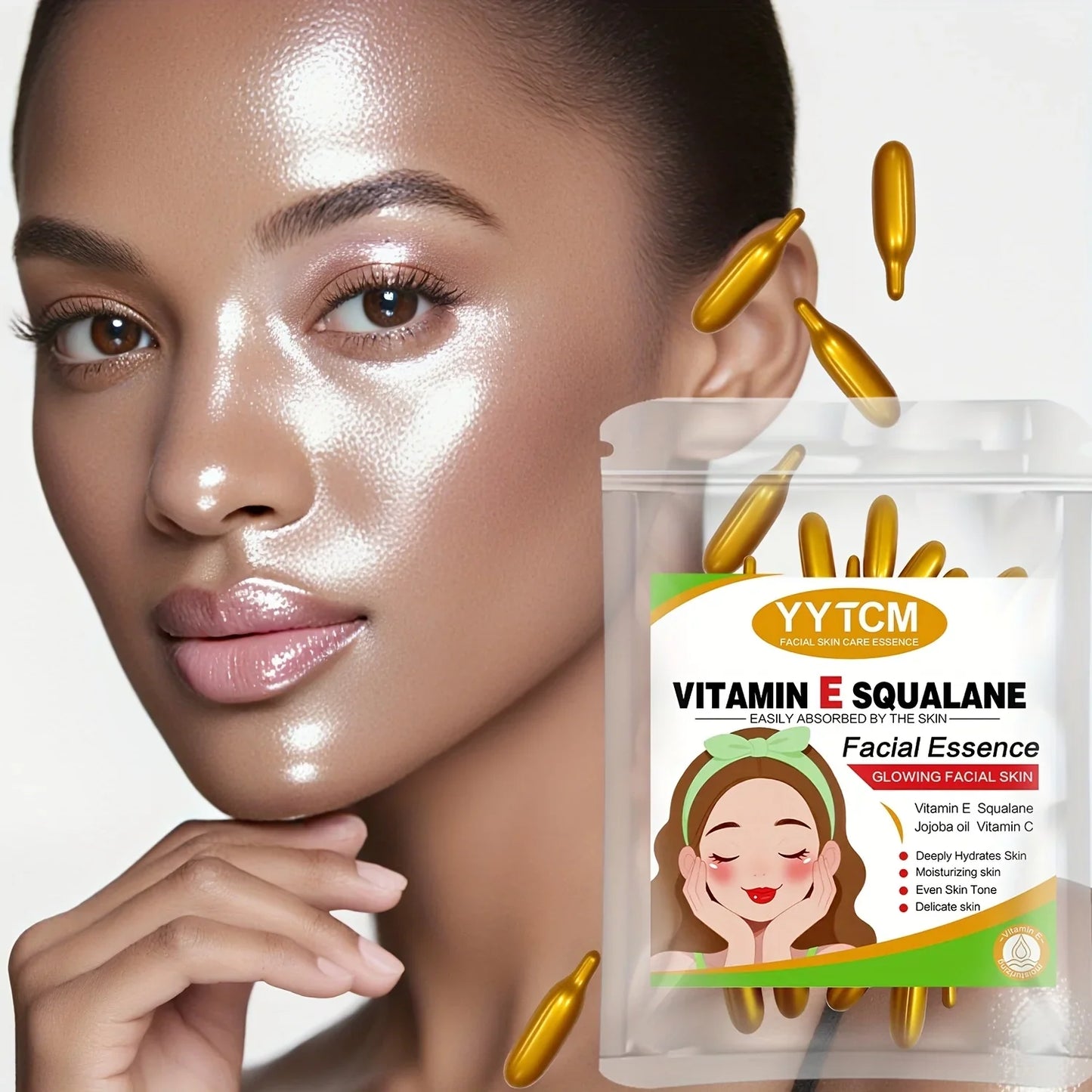 Vitamin E Brightening Capsule Essence – 30 Capsules | Squalane