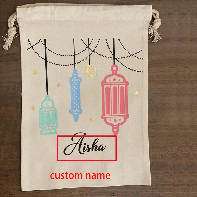 Personalised Ramadan Eid Mubarak Gift Sack | Lantern Décor Bag