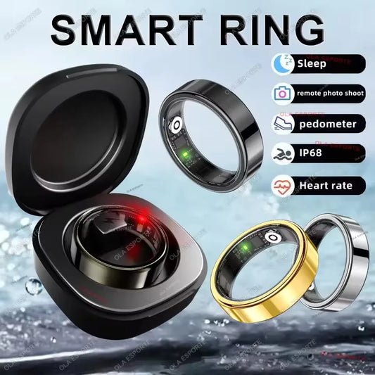 2026 New Smart Ring Heart Rate Blood Pressure Sleep Monitoring Motion Tracking IP68 Waterproof Men Women Smart Ring Holiday Gift Peaceful Pleasures Health and Wellness