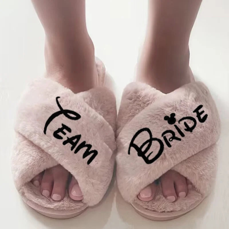 Bride Fluffy Slippers | Bachelorette & Bridal Shower Gift Bridal Fluffy Slippers Peaceful Pleasures Health and Wellness