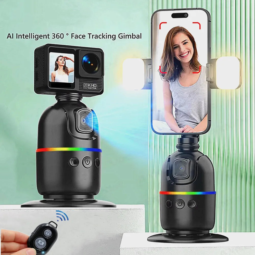 AI Smart Gimbal 360° Auto Face Tracking Selfie Stick Stabilizer Peaceful Pleasures Health and Wellness