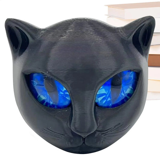 Black Cat Stone Figurine Resin Cat Head Kitten Keepsake Sculpture Desktop Decor Luxury Black Cat Statue Home Desktop Decoration Peaceful Pleasures Health and Wellness Default Title