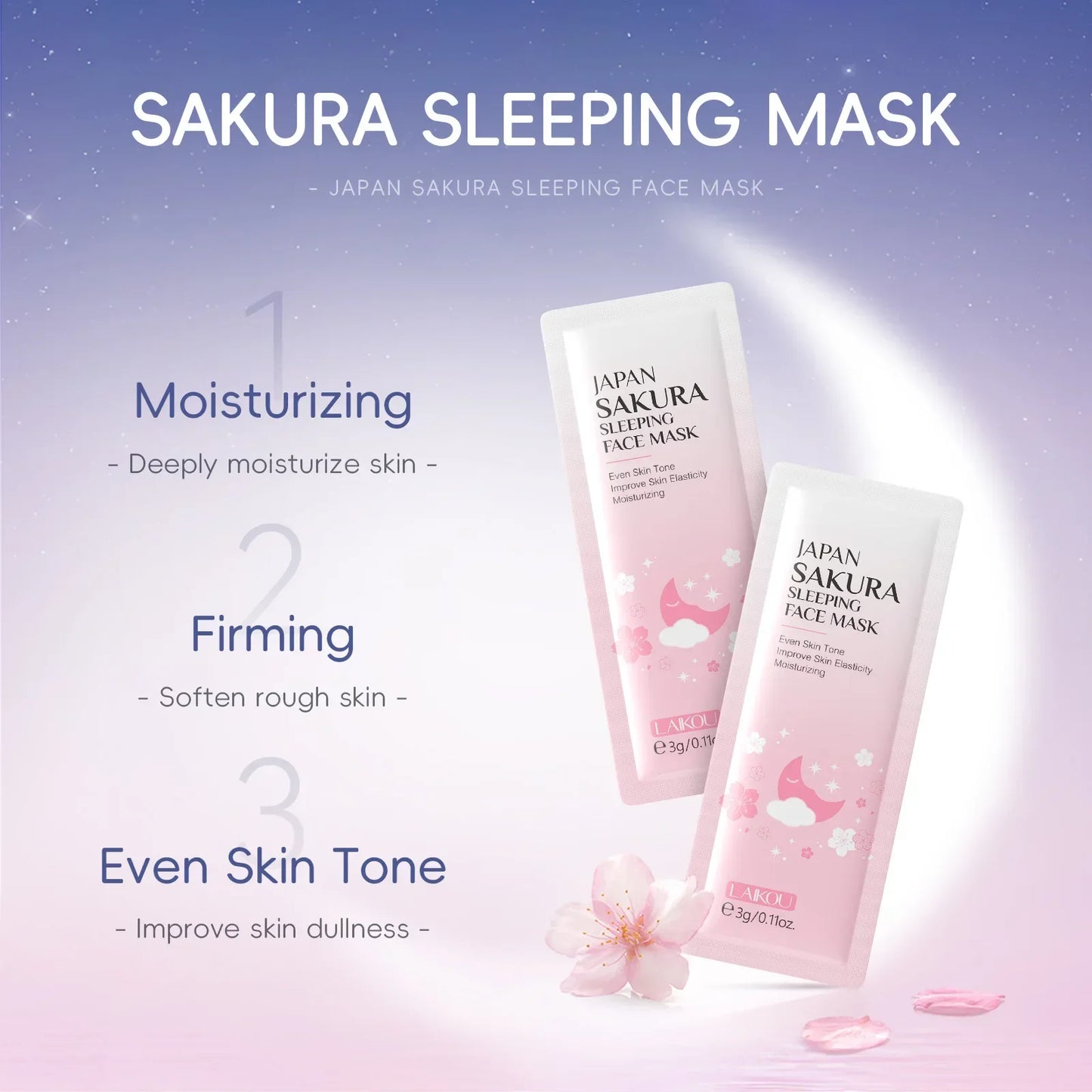LAIKOU Sleeping Face Mask – Hydrating & Nourishing 5pk Peaceful Pleasures Health and Wellness