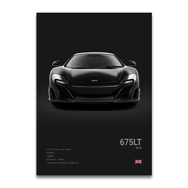 SENNA 720S ARTURA Canvas Wall Art Print Poster P1 765LT Supercar Decorative Painting Modern Home Decor Car Lover Gift Unframed Peaceful Pleasures Health and Wellness