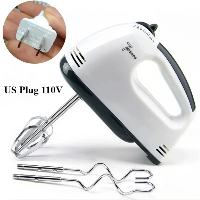 7 Speed Electric Handheld Automatic Mixer Multi Functional for Food Egg Cream Cake Dough Mixing Baking Kitchen Home Use Peaceful Pleasures Health and Wellness US Plug 110V