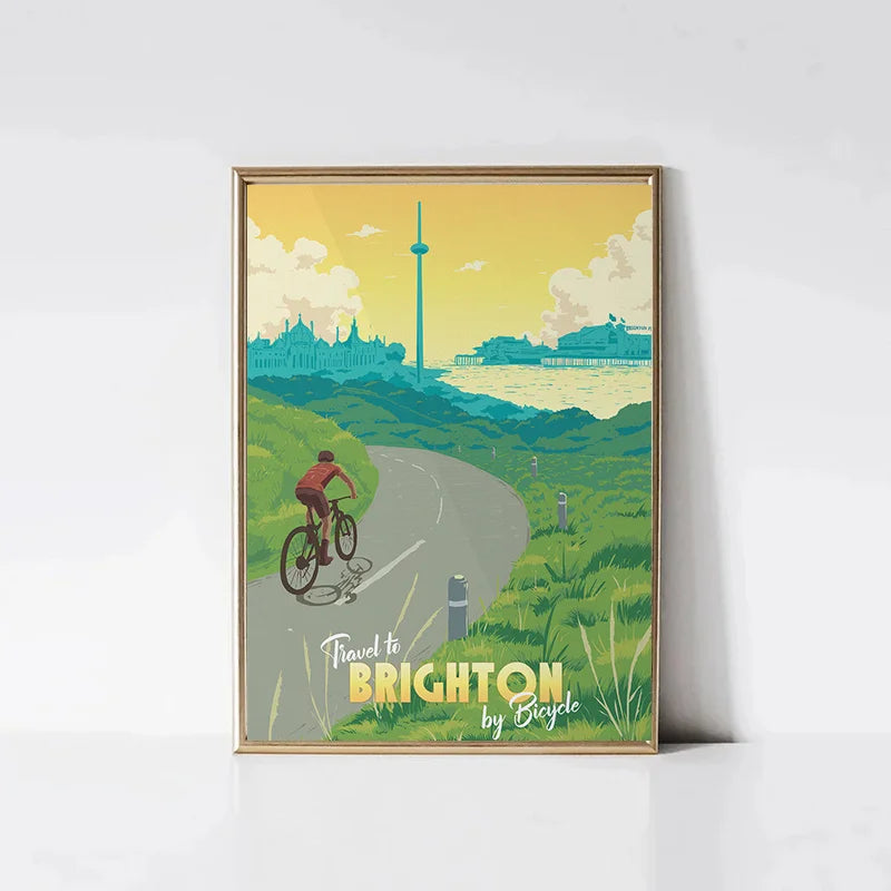 Hadrian's Cycleway Canvas Poster | Northumberland Cycling Wall Art