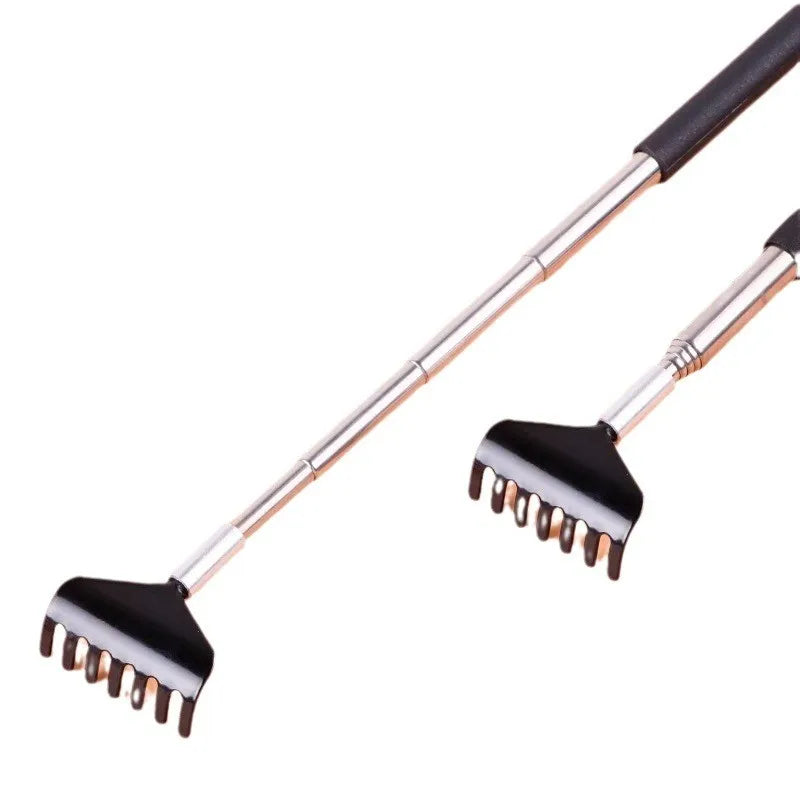 Telescopic Back Scratcher Scratching Backscratcher Massager Metal Stainless Steel Tool with Carrying Bag Peaceful Pleasures Health and Wellness
