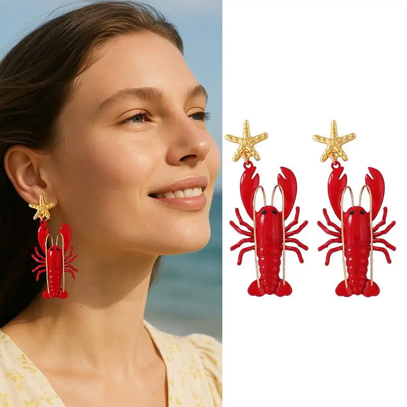 Lobster Dangle Earrings – Fun Ocean Drop Jewelry for Women