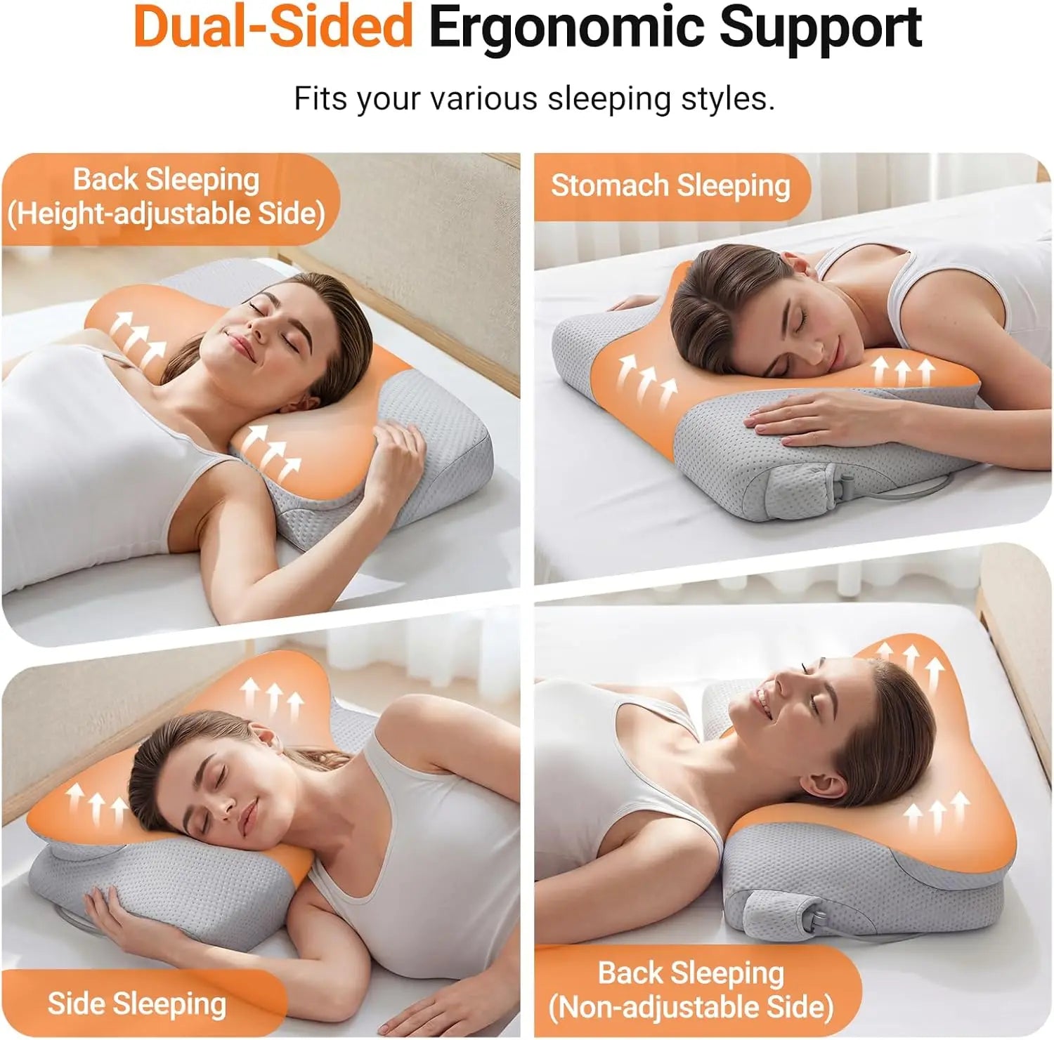 Adjustable Inflatable Cervical Pillow – Memory Foam Peaceful Pleasures Health and Wellness