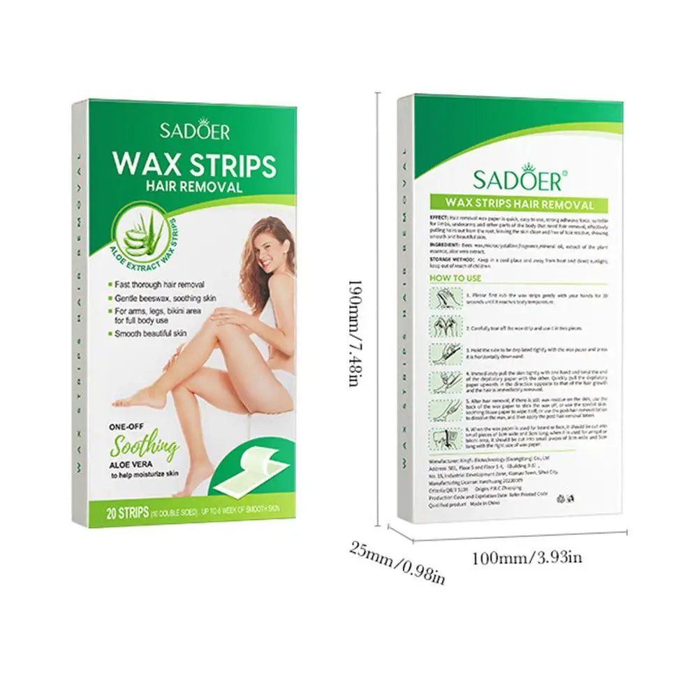 Natural Aloe Wax Hair Removal Strips – Face, Lip & Body Kit