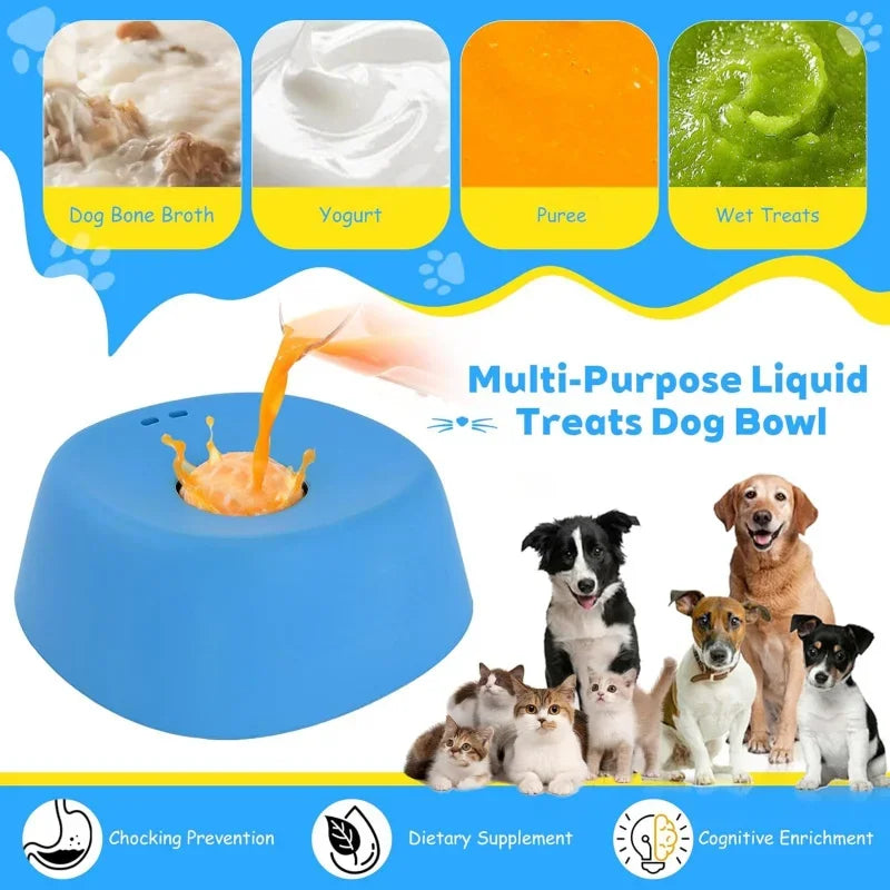 Slow Feeder Dog Bowl Non-Slip Lick Mat | Liquid Treats Slow Feeder Dog Bowl Peaceful Pleasures Health and Wellness