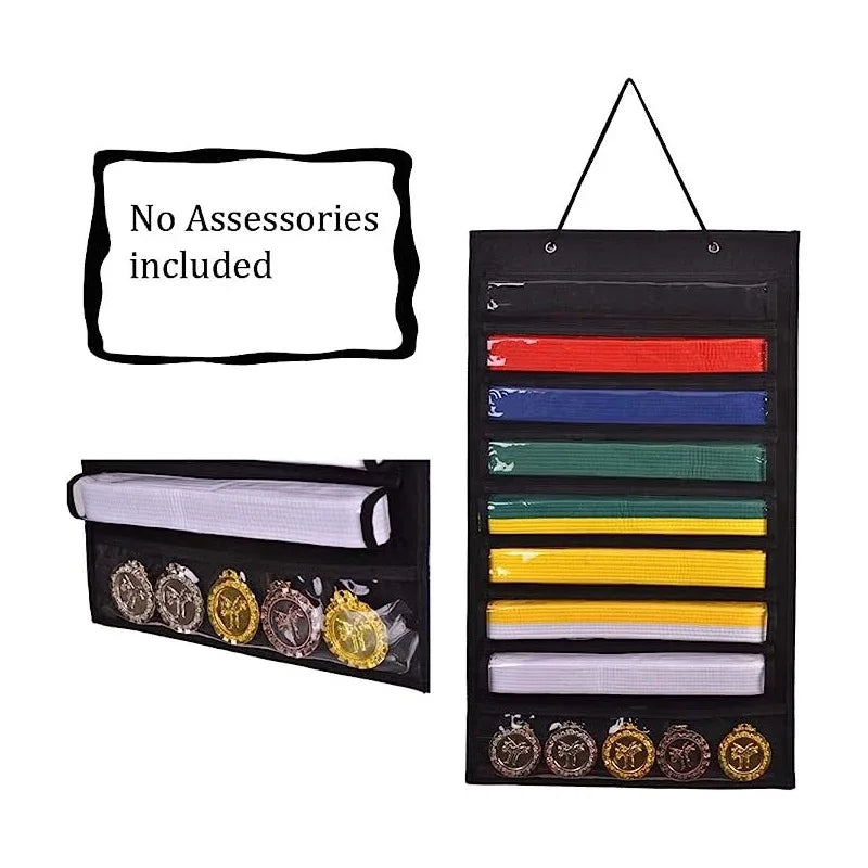 Martial Arts Belts Organizer Karate Belt Display Holder Durable Rack Wall Hanging Taekwondo Belt Storage for Muay Thai Mma Judo Peaceful Pleasures Health and Wellness