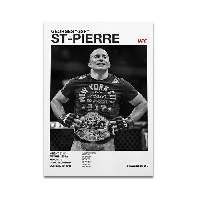 Boxing Fighting Star Canvas Wall Art Print Poster MMA Decorative Painting Home Decor Boxing Lover Gift Unframed Peaceful Pleasures Health and Wellness SW9931 20x30cm