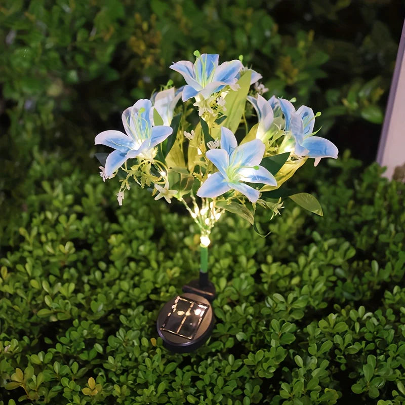 Solar LED Lily Flower Garden Stake Light | Outdoor Lawn Decor