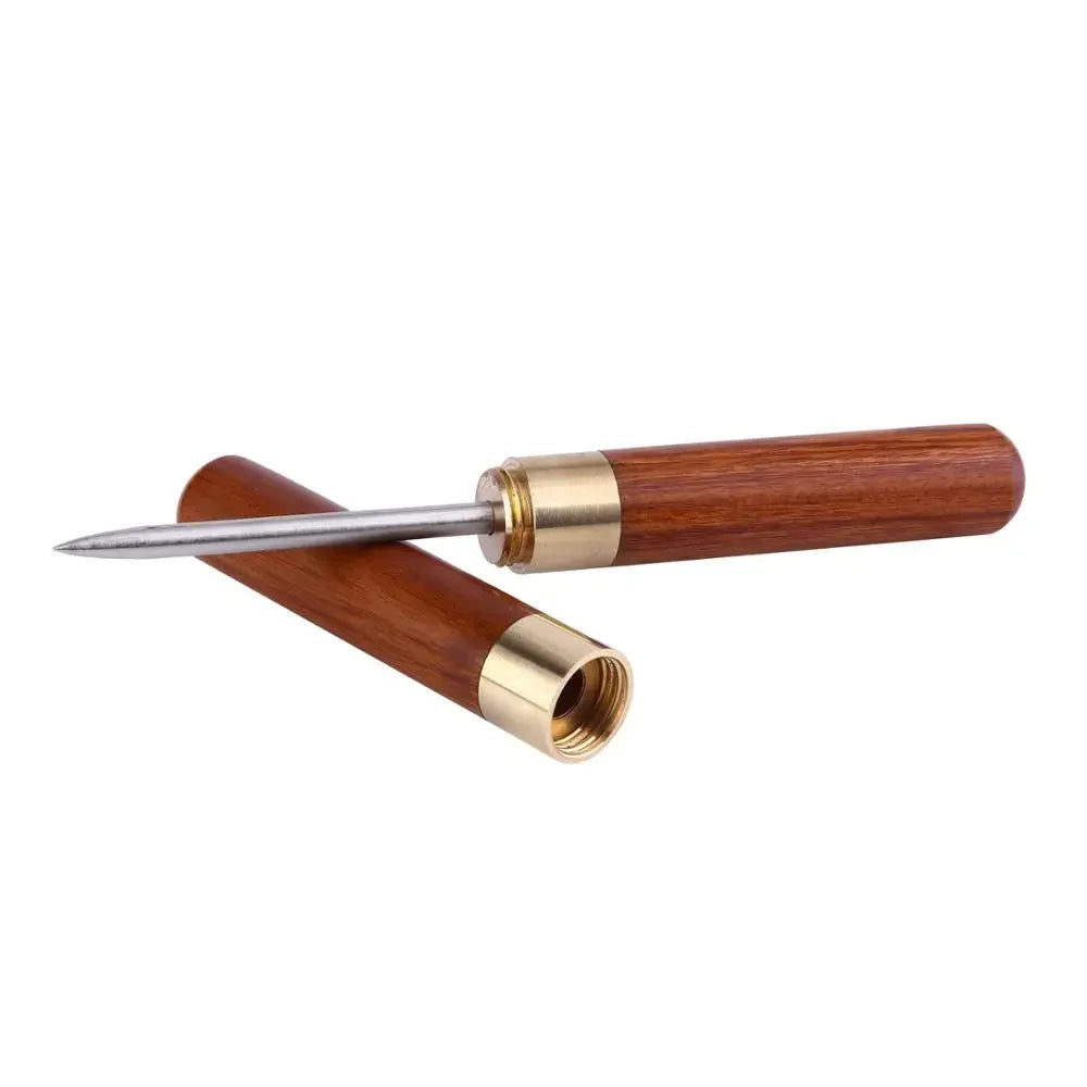 Stainless Steel Ice Pick – Wooden Handle & Sheath | Bar Tool