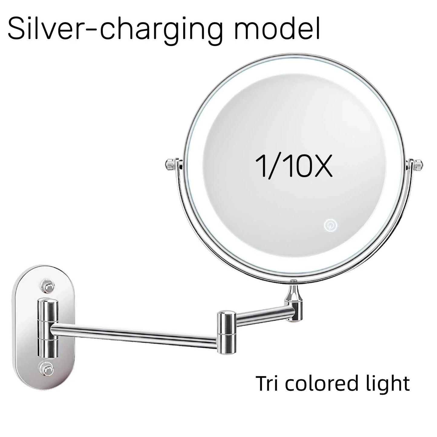 Wall Mounted LED Makeup Mirror 8" | 10x Magnifying Touch Dimmer