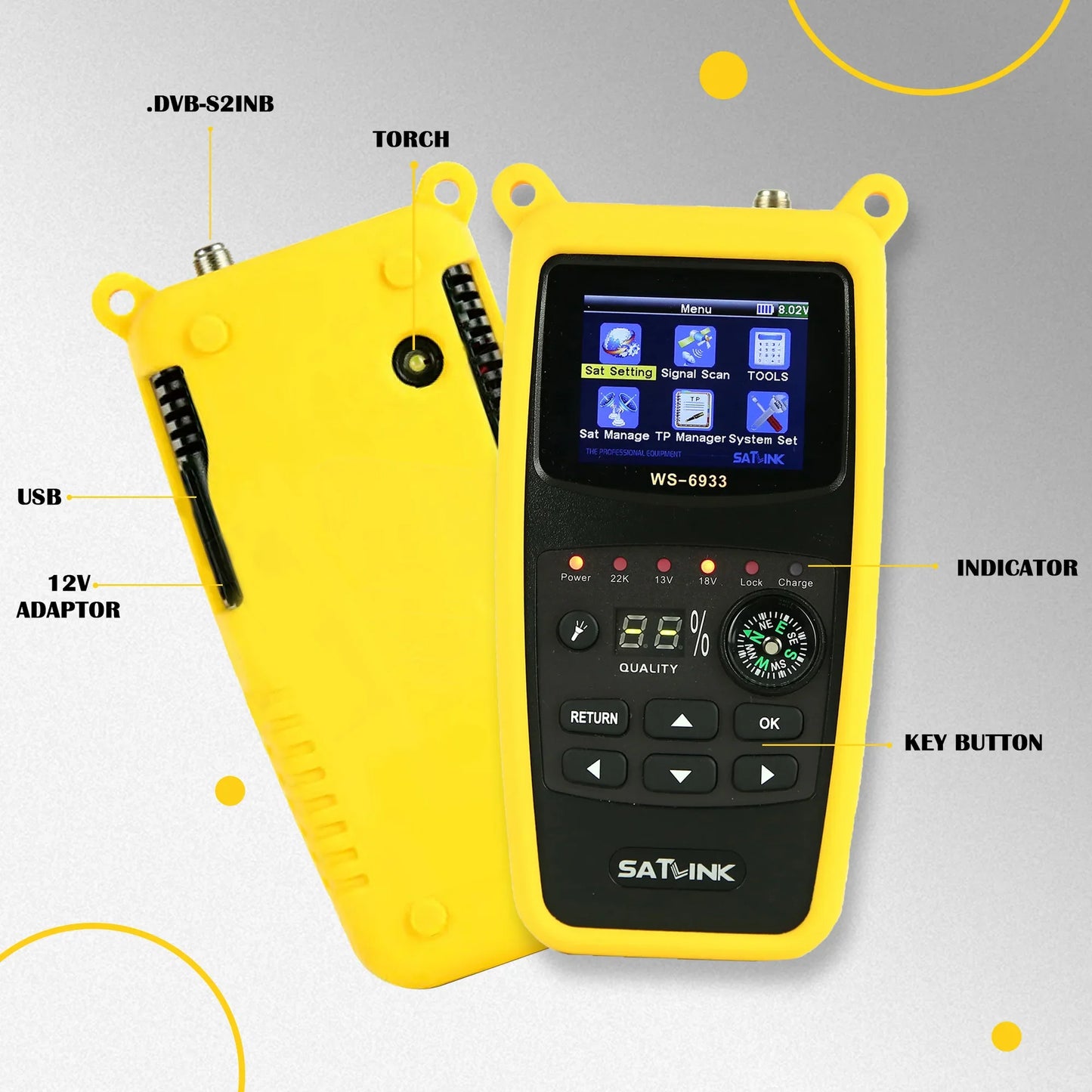 SATLINK ST-6933 DVB-S2/S Satellite Finder & Signal Tester