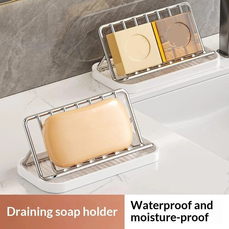 New Bathroom Countertop Soap Holder Soap Storage Draining Rack & Kitchen Sponge Storage Rack Durable Easy To Clean Organizer Peaceful Pleasures Health and Wellness