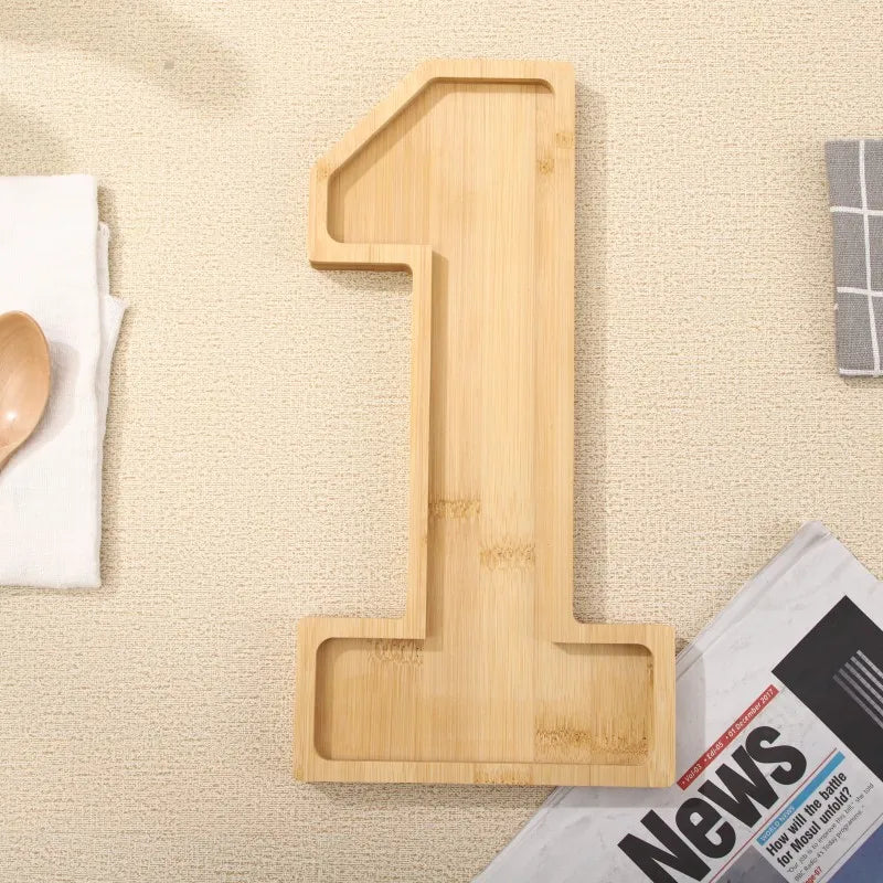 Wooden Digital Tray Home Party Birthday Decoration Dessert Plate