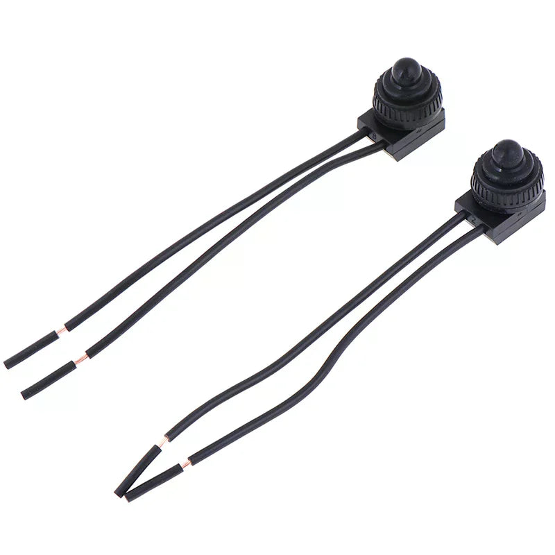 2PCS 12V Waterproof Push Button On-Off Switch With 4" Lead Wire Black Peaceful Pleasures Health and Wellness