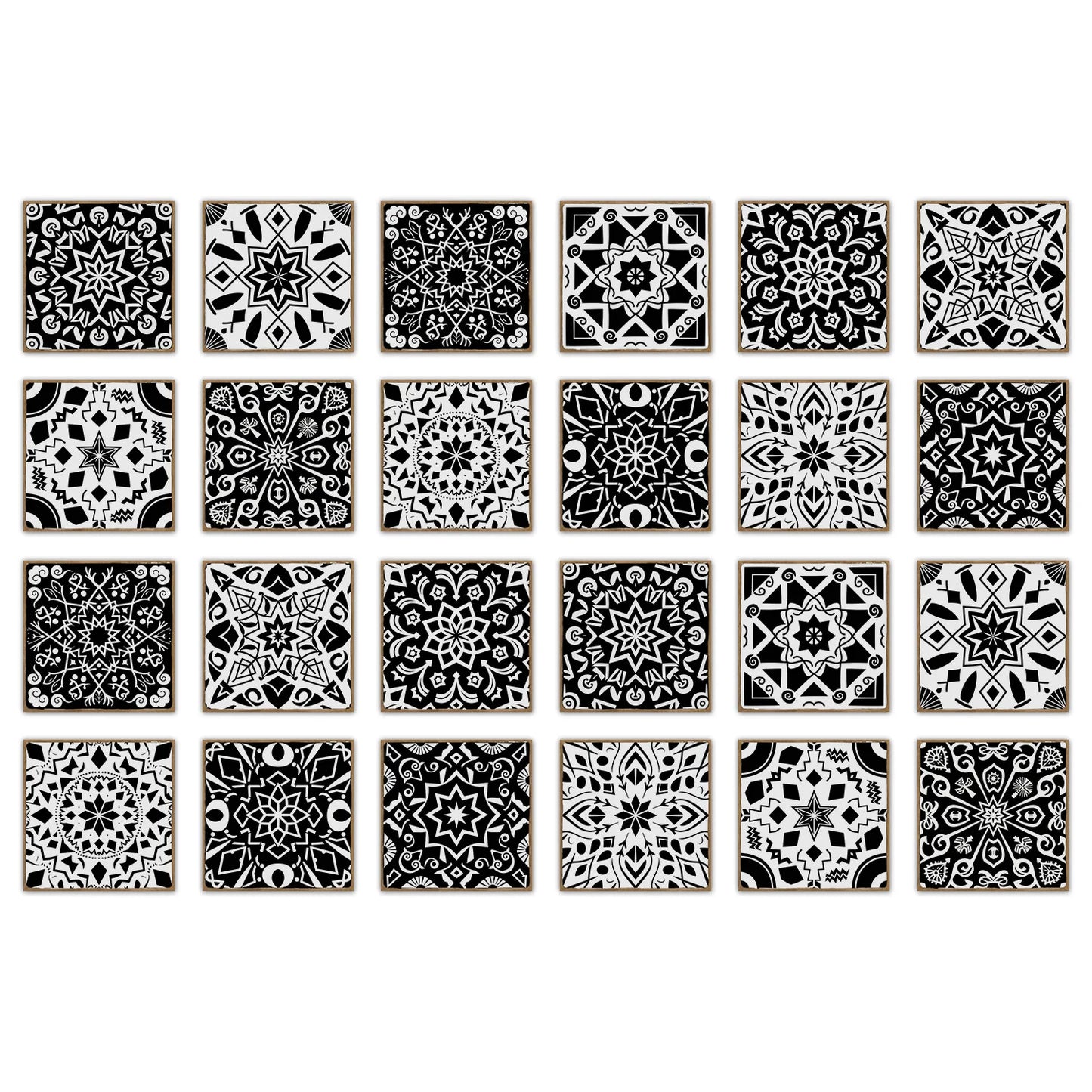24 pieces European style flower tiles wall stickers Self-adhesive kitchen bathroom decorative ceramic tiles stickers glossy crys Peaceful Pleasures Health and Wellness NHZ48 20X20cm 24PCS