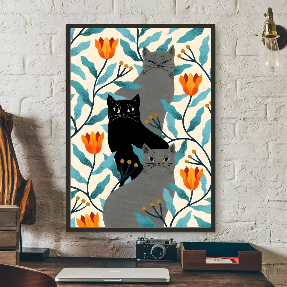 Funny Cute Cat Poster HD Waterproof Wall Art – Home Decor Wall Art Poster Peaceful Pleasures Health and Wellness z18 30X40cmNoframe