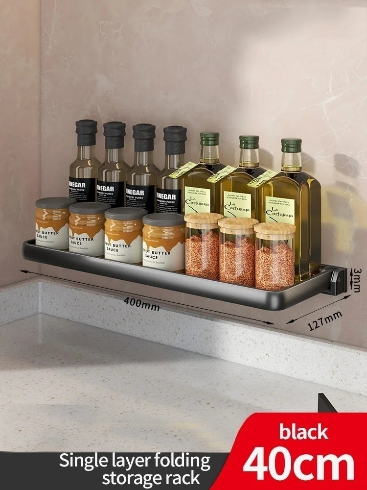 Foldable Kitchen Storage Rack & Fridge Organizer | Aluminum