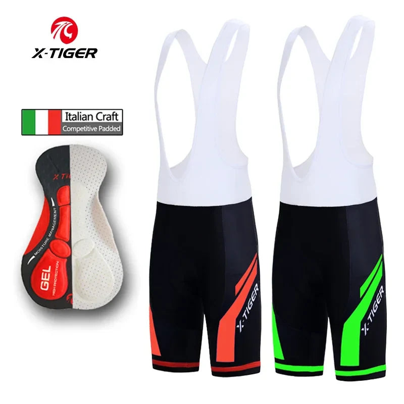 X-TIGER Men's 5D Gel Cycling Bib Shorts – Breathable Lycra