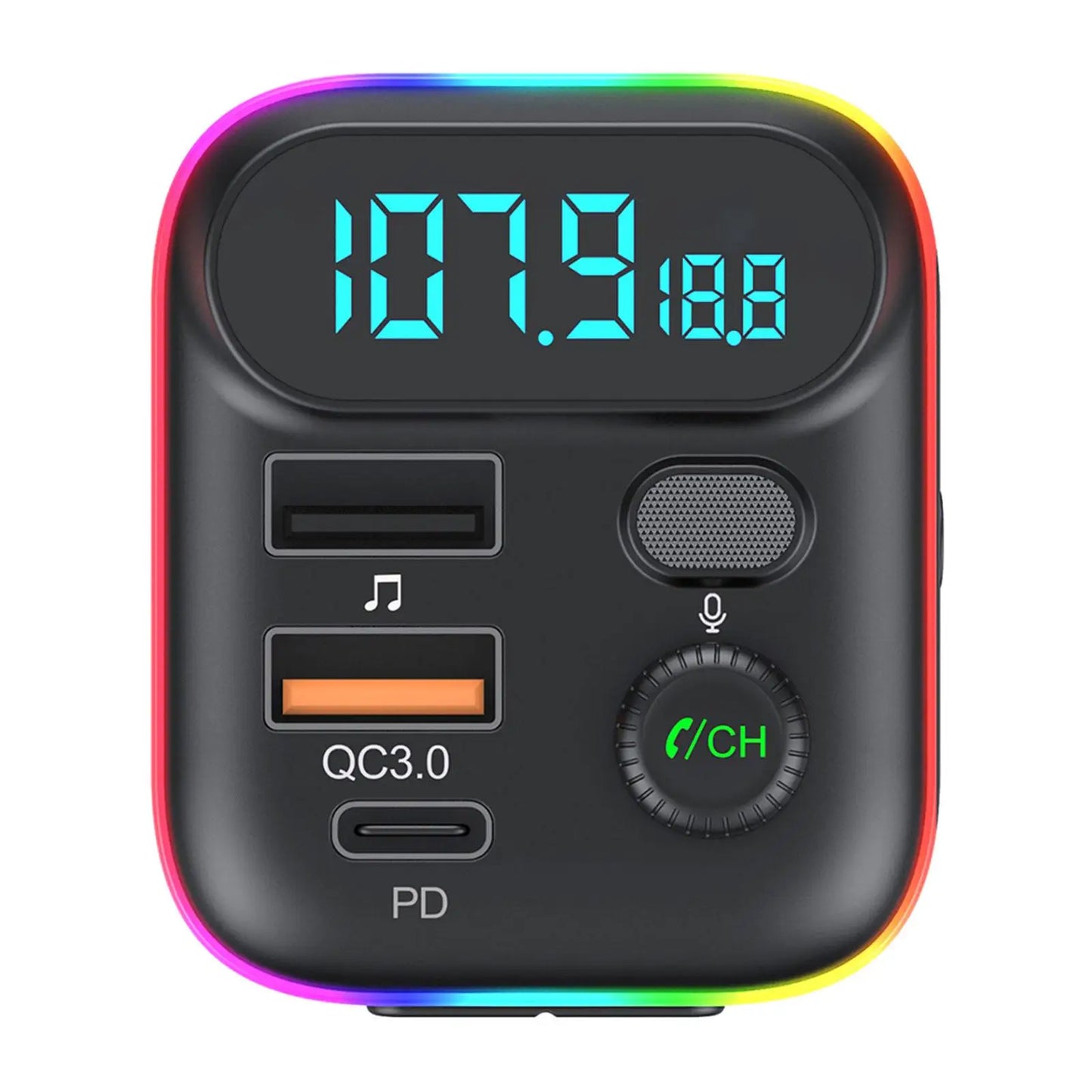 Car Bluetooth MP3 player FM Transmitter Bluetooth 5.0 FM Transmitter USB PD Car Fast Charger Electronic Accessories Peaceful Pleasures Health and Wellness