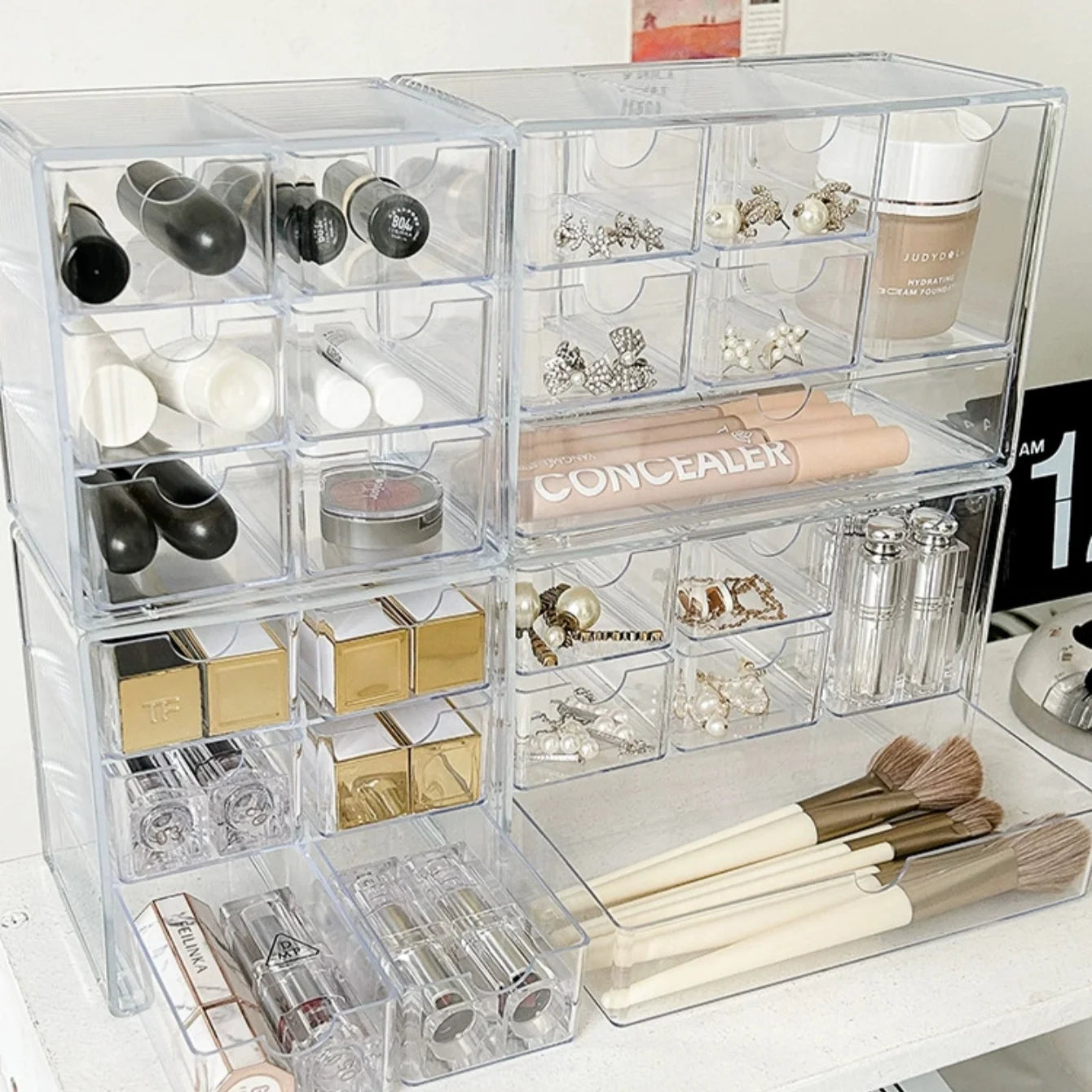 Acrylic 6-Drawer Stackable Makeup & Accessories Organizer