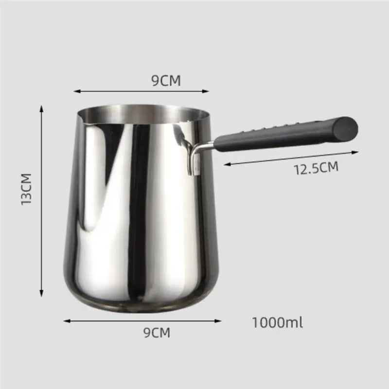 A36T-2X 1000Ml Butter Warmer Stainless Steel Milk Warmer Pot With Handle Butter Pan Turkish Coffee Pot Chocolate Melting Pot Peaceful Pleasures Health and Wellness