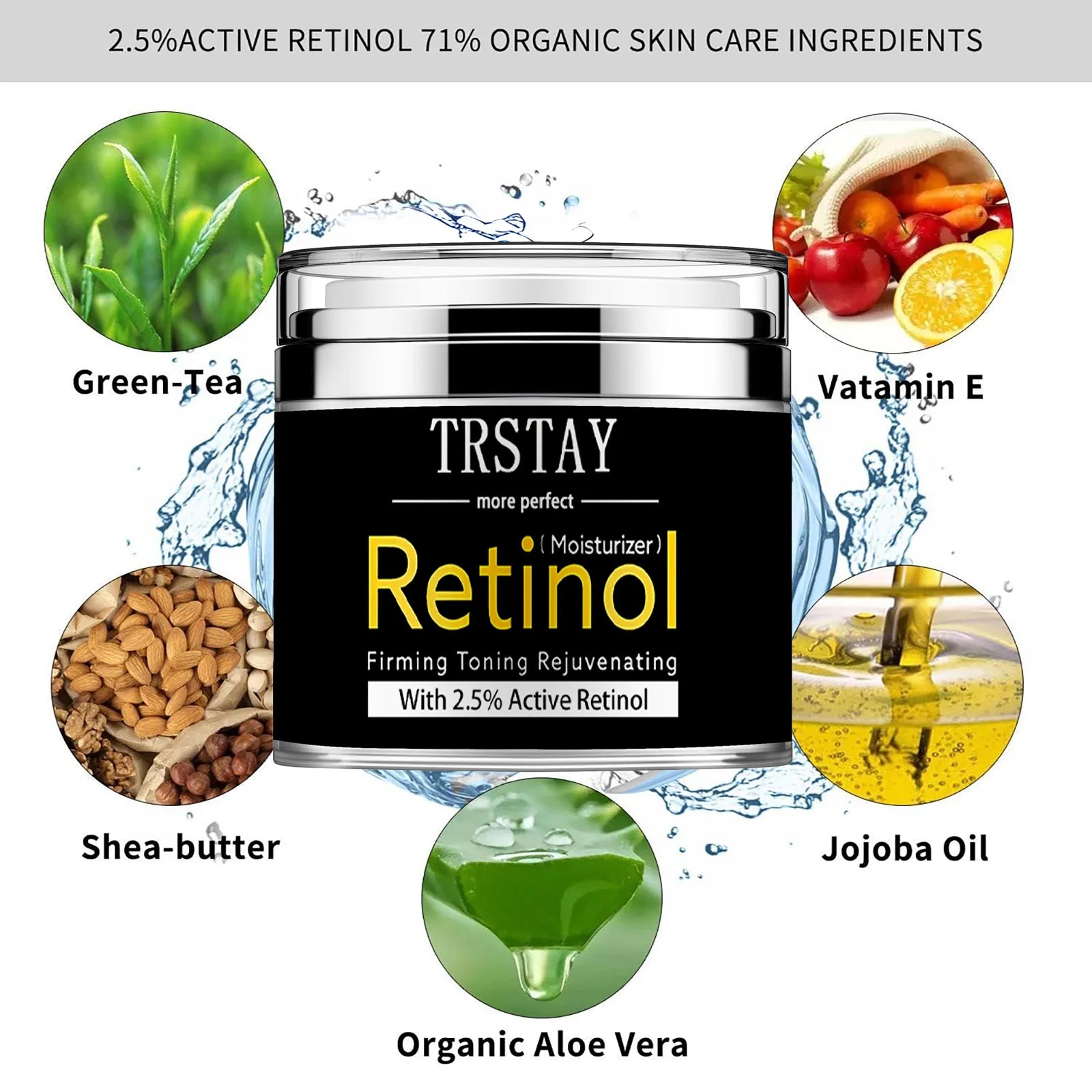 Retinol firming and refreshing face cream, mild and non irritating, smoothes wrinkles, reduces fine lines and makes skin soft Peaceful Pleasures Health and Wellness