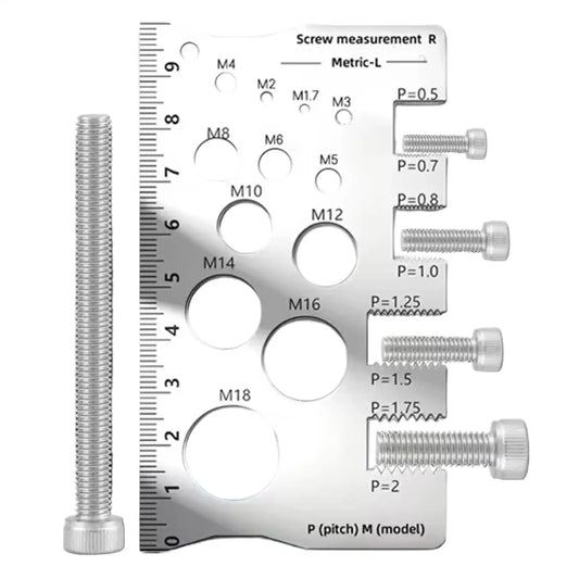 Stainless Steel Metric Thread Gauge | Screw Pitch Ruler Tool Thread Pitch Gauge Peaceful Pleasures Health and Wellness