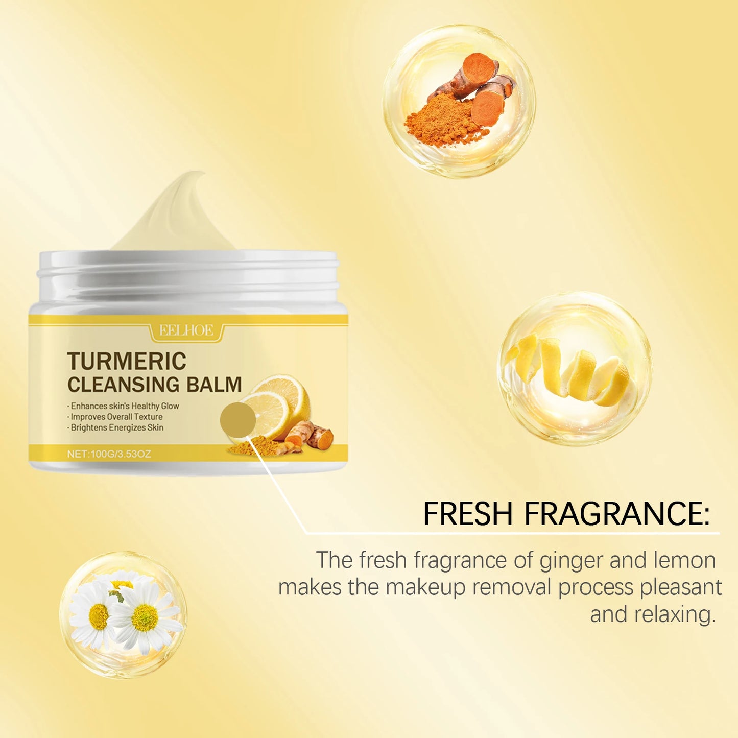 Turmeric Ginger Lemon Cleansing Balm Makeup Remover 100g