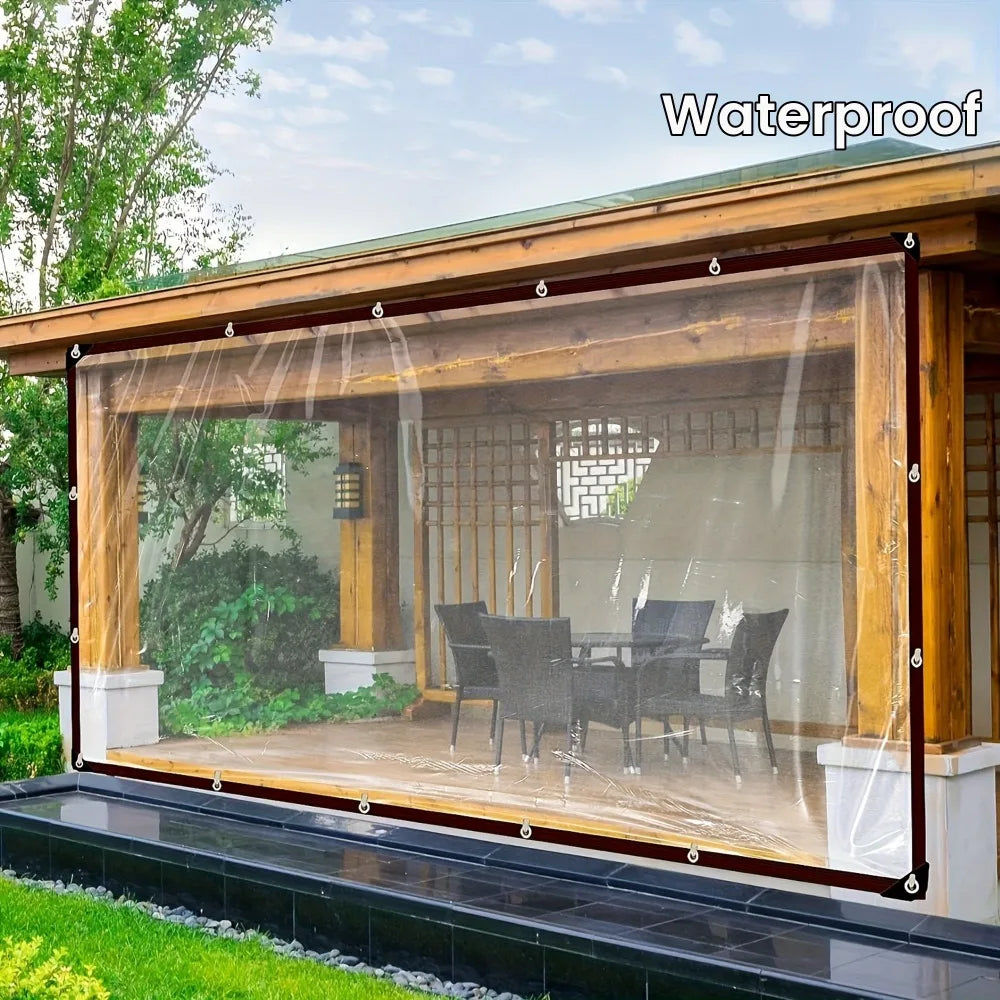 Heavy Duty Clear PVC Tarp with Zipper – Waterproof & Windproof
