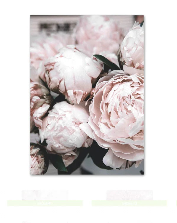 HD Canvas Wall Art for Living Room Cherry Blossoms Peony Carnation Flower Nordic Mountain Modern Pink Color Poster Home Decor Peaceful Pleasures Health and Wellness 10 20x30cm Unframed