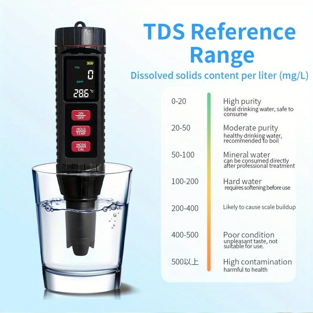 7 In1 Water Quality Testing Pen Digital TDS Meter Water Monitor for Household Drinking Water, Aquarium, Pool, Hydroponics Peaceful Pleasures Health and Wellness