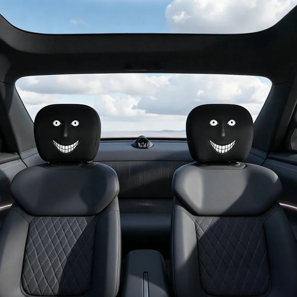 Funny 3D Printed Car Headrest Covers | Universal Elastic Fit
