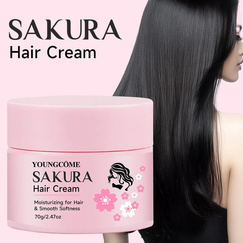 Sakura Hair Cream – Keratin & Argan Oil | Frizz Control & UV Care