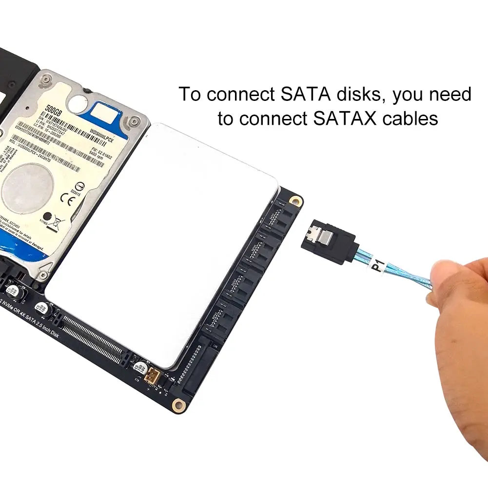 4-Port PCI-E 4.0 16X 2.5Inch SATA Adapter Card Motherboard Support PCIe X4x4x4x4 Bifurcation U.2 To PCIe Card for PC Peaceful Pleasures Health and Wellness