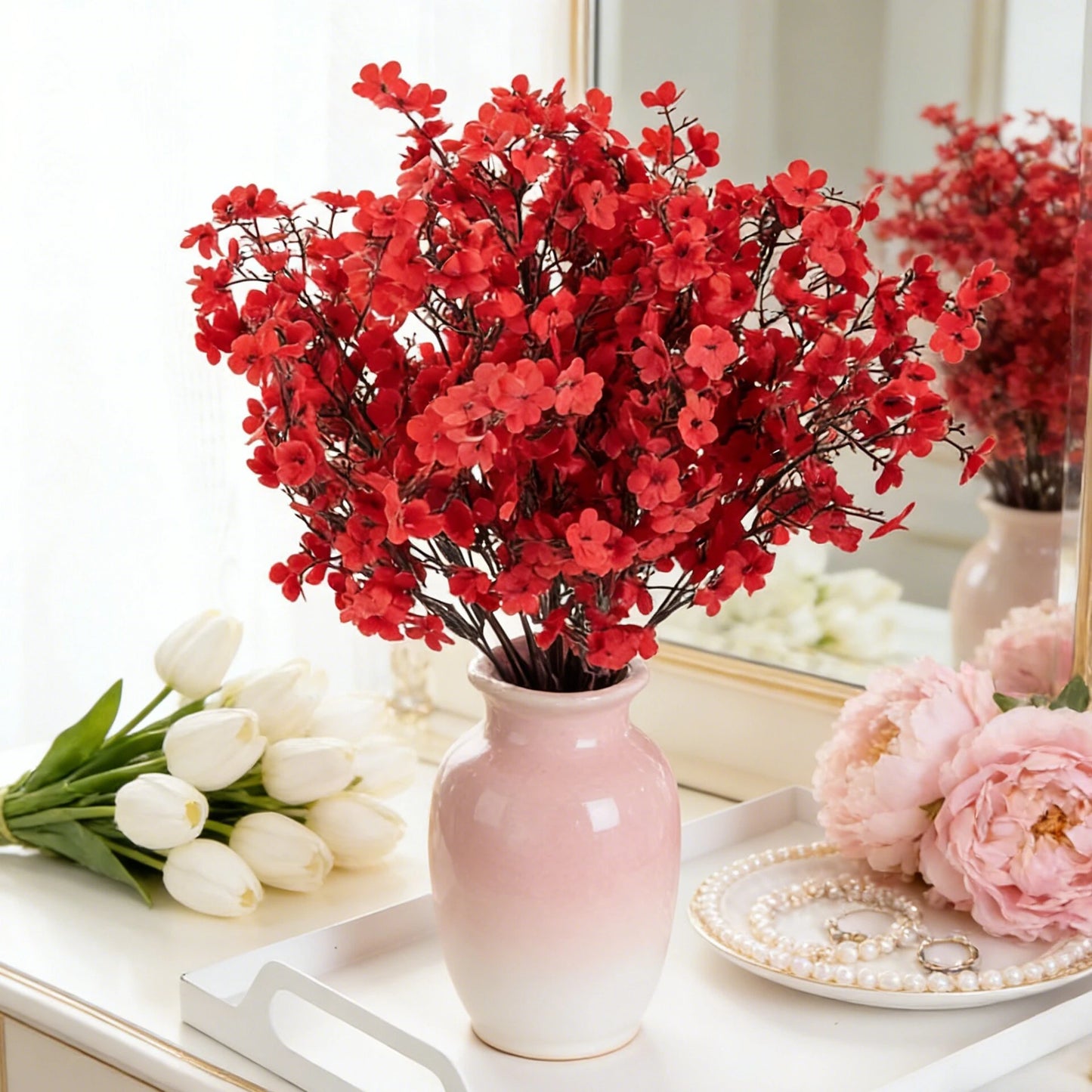 Silk Artificial Peach Blossom Branch – Wedding & Home Décor