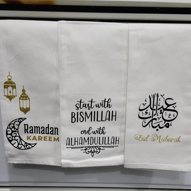 Eid Mubarak Ramadan Kitchen Towel | Islamic Muslim Gift Islamic Kitchen Towel Peaceful Pleasures Health and Wellness
