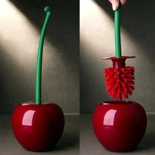 Cherry Shape Toilet Brush & Holder Set | Fun Bathroom Accessory Toilet Brush Set Oasis Select