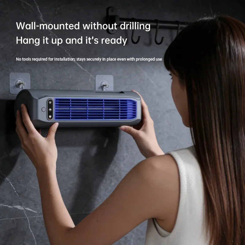 Portable Desktop Fan USB Rechargeable Silent Wall Mount Kitchen Office Bedroom Cooler with Phone Stand Air Fan Peaceful Pleasures Health and Wellness