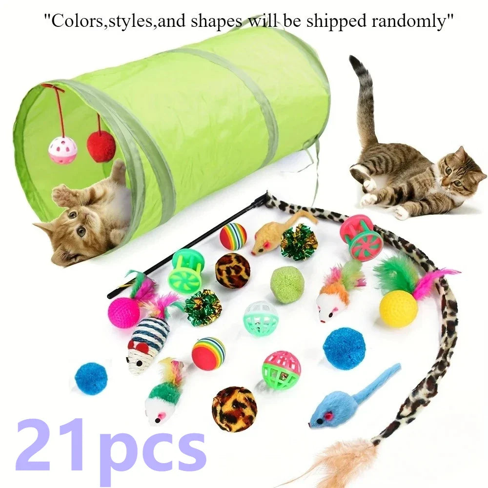 Interactive Cat Toy Variety Pack – Sisal Mouse & Bell Ball Set