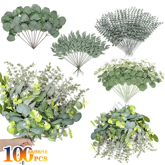 Artificial Eucalyptus Leaf Picks 3 Styles – Wedding & Home Décor Artificial Greenery Picks Peaceful Pleasures Health and Wellness