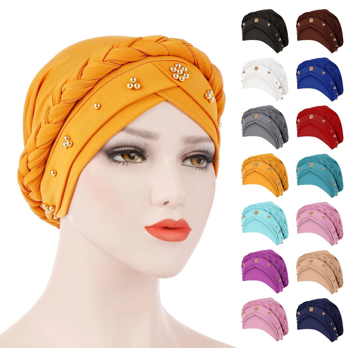 Women's Inner Hijab Turban Bonnet Cap with Pearl Detail