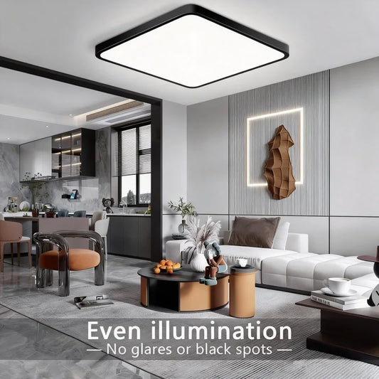 RUNTOIN 24W-36W Ultra-Thin Square LED Flush Mount Ceiling Light LED Ceiling Light Peaceful Pleasures Health and Wellness