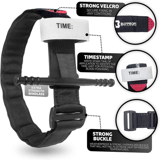 Tourniquet Emergency Tactical Emergency Strap Single Handed Medical First Aid Equipment for Hiking Camping Travel Outdoor Sports Peaceful Pleasures Health and Wellness